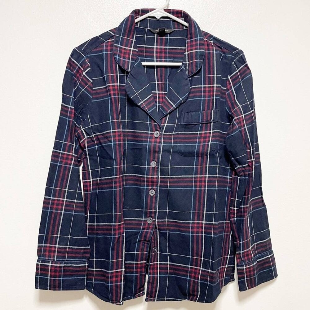 Banana Republic Flannel Blue Red Pajama Top